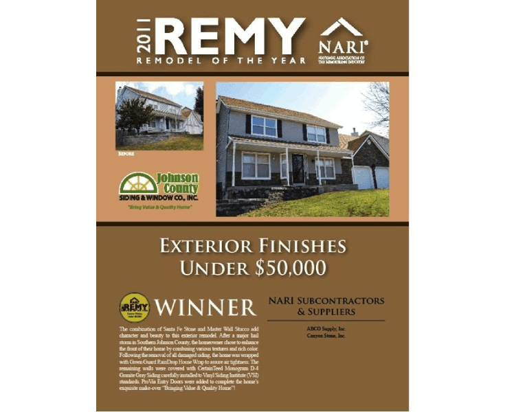 2011 NARI REMY Joco Siding Awards