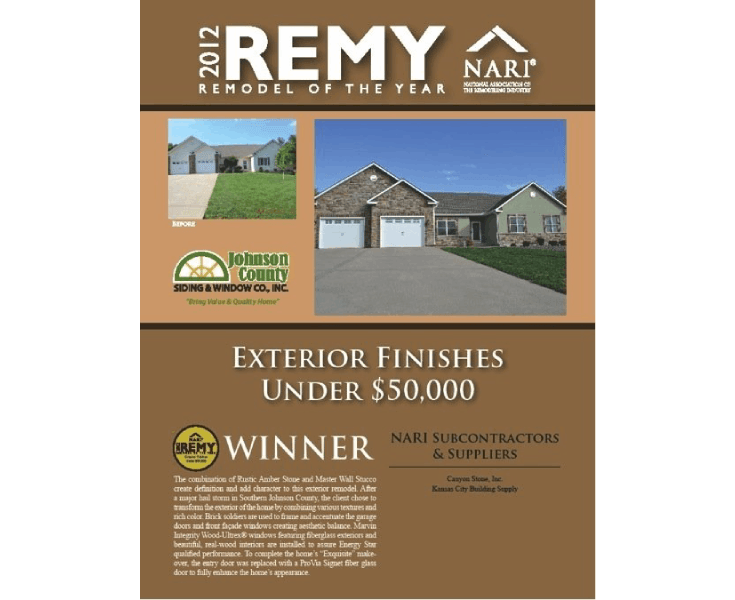 2012 NARI REMY Joco Siding Awards