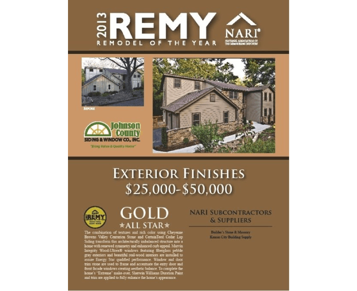 2013 NARI REMY Joco Siding Awards